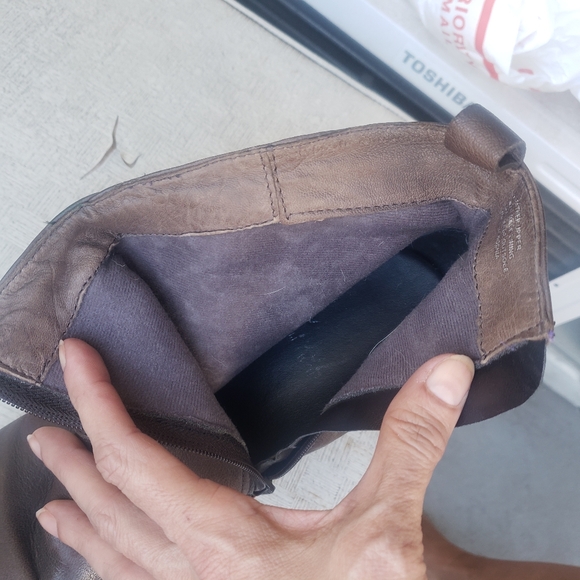 Miz Mooz Keegan wedge taupe leather booties size 10 - Picture 10 of 13